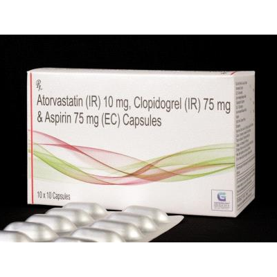 Atorvastatin(IR) 10mg, Clopidogrel(IR) 75mg & Aspirin 75mg(EC) Cap