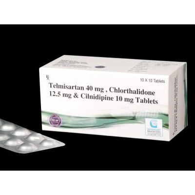 Telmisartan 40 mg,  Chlorthalidone 12.5 mg & cilnidipine 10 mg  Tab